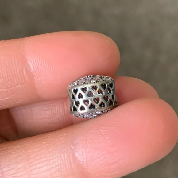 Retired Pandora Radiant Bloom Charm w/ Clear Zirconia Sterling